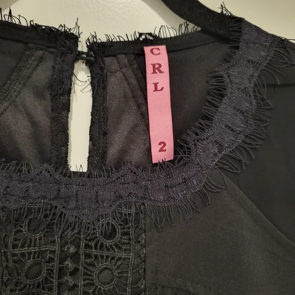 Carla Brocade Black Laced Sleeveless Dress Size 2 #654 - Picture 4 of 7